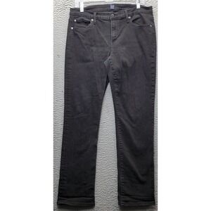 Gap Jeans Womens Petite 14/32 Black Denim Stretch 5-Pockets Regular Skinny Leg